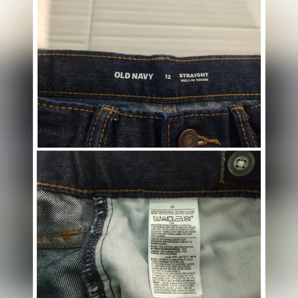 Old Navy Jeans Boys  Built Tough Size 12 Straight Dark Wash